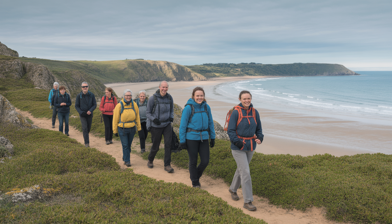 Chrexxonax coastal walk group with TerraStride